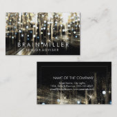 Carte De Visite Parties scintillant Llow Sparkle Bokeh Mode élégan (Devant / Derrière)