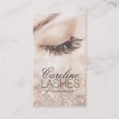 Carte De Visite Parties scintillant Longues Lashes Fermé Oeil Beig (Devant)