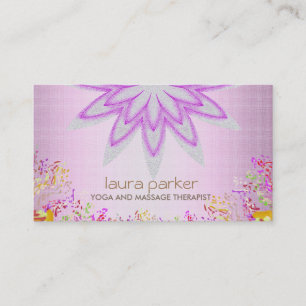 Carte De Visite Parties scintillant Lotus Fleur Logo Yoga Soins de