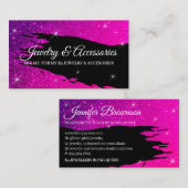 Carte De Visite Parties scintillant Luxe Rose Lumineuse (Devant / Derrière)