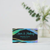 Carte De Visite Parties scintillant Maquillage cheveux noir Arrièr (Debout devant)