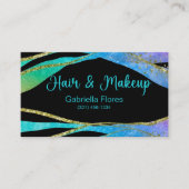 Carte De Visite Parties scintillant Maquillage cheveux noir Arrièr (Devant)