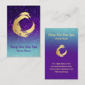 Carte De Visite *~* Parties scintillant médaille d'or Reiki Zen Sp (Devant / Derrière)