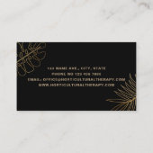 Carte De Visite Parties scintillant minimale en or noir Foliage ex (Dos)