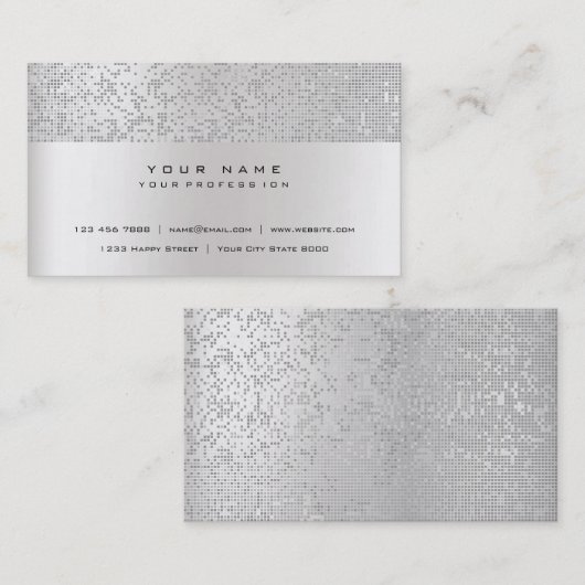 Carte De Visite Parties scintillant Minimale Pearly IT CYBER Silve (Devant / Derrière)