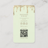 Carte De Visite Parties scintillant moderne à la goutte d'or Whisk (Dos)