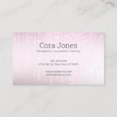 Carte De Visite Parties scintillant moderne à pâte feuilletée rose (Dos)