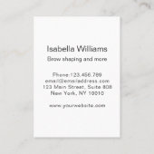 Carte De Visite Parties scintillant moderne Augenbrauen Visitenkar (Dos)