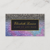 Carte De Visite Parties scintillant moderne Black Iridescente Maqu (Devant)