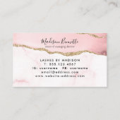 Carte De Visite Parties scintillant moderne Blush Rose or Agate Mo (Dos)