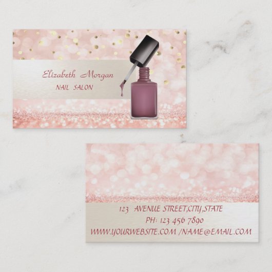 Carte De Visite Parties scintillant moderne Bokeh, Confetti, Polon (Devant / Derrière)