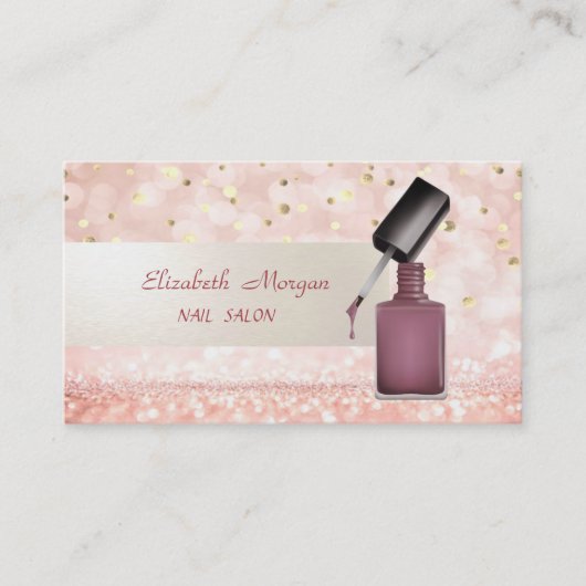 Carte De Visite Parties scintillant moderne Bokeh, Confetti, Polon (Devant)