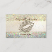 Carte De Visite Parties scintillant moderne Bokeh Stripe, Confetti (Devant)