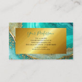 Carte De Visite parties scintillant moderne chic en marbre doré tu (Dos)