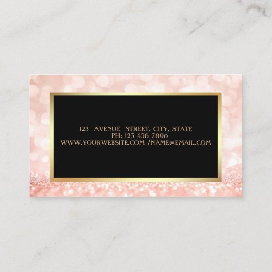 Carte De Visite Parties scintillant moderne élégant Bokeh, Cadre (Dos)