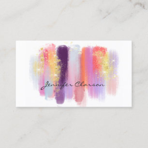 Carte De Visite Parties scintillant moderne élégante aquarelle bro