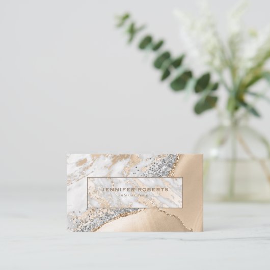 Carte De Visite Parties scintillant moderne élégante Design d'inté (Debout devant)