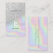Carte De Visite Parties scintillant moderne en argent Bokeh, Guita (Devant / Derrière)