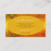 Carte De Visite Parties scintillant moderne en marbre jaune orange (Dos)
