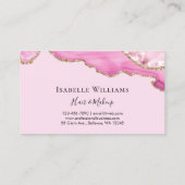 Carte De Visite Parties scintillant moderne en marbre rose agate (Dos)