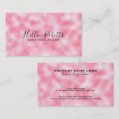 Carte De Visite Parties scintillant moderne fraise et crèmeFaux (Devant / Derrière)