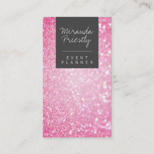 Carte De Visite Parties scintillant moderne girly faux rose Bokeh 