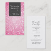 Carte De Visite Parties scintillant moderne girly faux rose Bokeh  (Devant / Derrière)