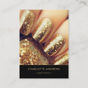 Carte De Visite Parties scintillant moderne Gold Marble Salon Nail