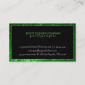 Carte De Visite Parties scintillant moderne Gras Noir Et Vert 2 (Dos)