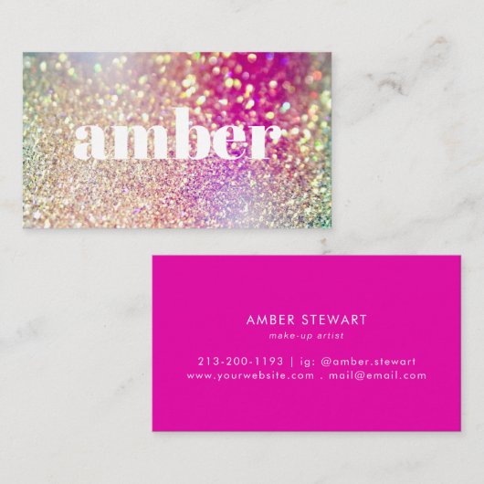 Carte De Visite Parties scintillant moderne Holographique Iridesce (Devant / Derrière)