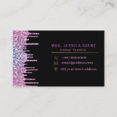 Carte De Visite Parties scintillant moderne pourpre Drives Enseign (Dos)