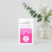 Carte De Visite parties scintillant moderne rose néon goutte le sc (Debout devant)