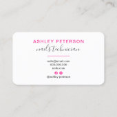 Carte De Visite parties scintillant moderne rose néon goutte le sc (Dos)