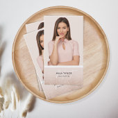 Carte De Visite Parties scintillant moderne rose pâle Monogramme A