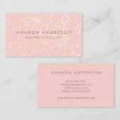 Carte De Visite Parties scintillant moderne rose subtile Bokeh | C (Devant / Derrière)