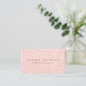 Carte De Visite Parties scintillant moderne rose subtile Bokeh | C (Debout devant)