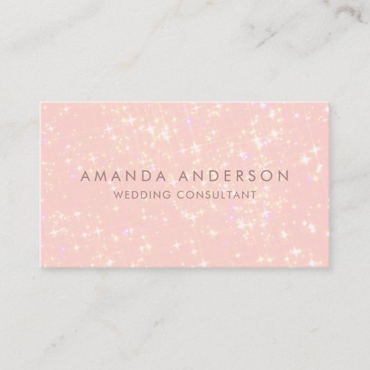 Carte De Visite Parties scintillant moderne rose subtile Bokeh | C (Devant)