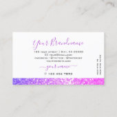 Carte De Visite Parties scintillant moderne rose violet brillant (Dos)