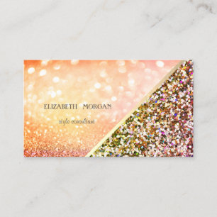 Carte De Visite Parties scintillant moderne Sequins Bokeh Abstrait