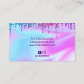 Carte De Visite Parties scintillant moderne Unicorn Drips Lèvres B (Dos)