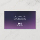 Carte De Visite Parties scintillant moderne violet profond Drives (Dos)