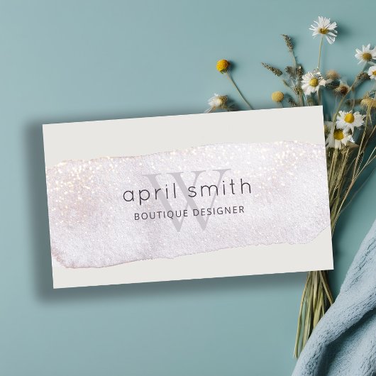 Carte De Visite Parties scintillant Monogramme de brosse à pinceau