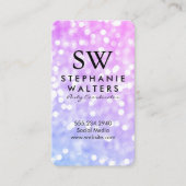 Carte De Visite Parties scintillant Monogramme Élégante (Devant)