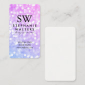 Carte De Visite Parties scintillant Monogramme Élégante (Devant / Derrière)