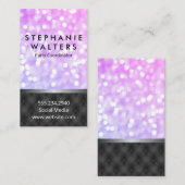 Carte De Visite Parties scintillant Monogramme Élégante | Pad remb (Devant / Derrière)