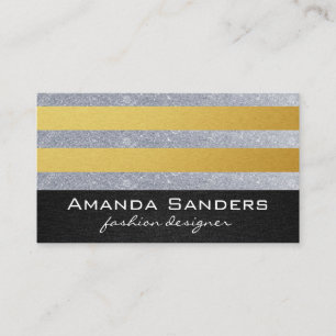Carte De Visite Parties scintillant Monogrammes Gold