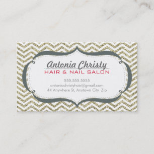 Carte De Visite Parties scintillant motif en faux or du chevron mo