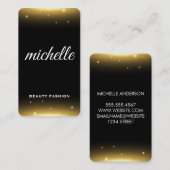 Carte De Visite Parties scintillant noir (Devant / Derrière)