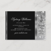 Carte De Visite Parties scintillant noir argent de luxe Étoiles ét (Dos)
