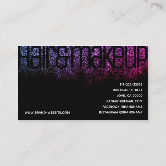 Carte De Visite Parties scintillant noir blanc arc-en-ciel étincel (Dos)